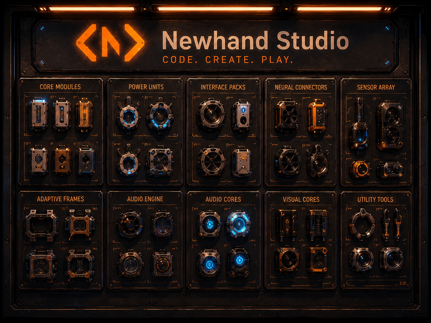 Mur de modules Newhand Studio